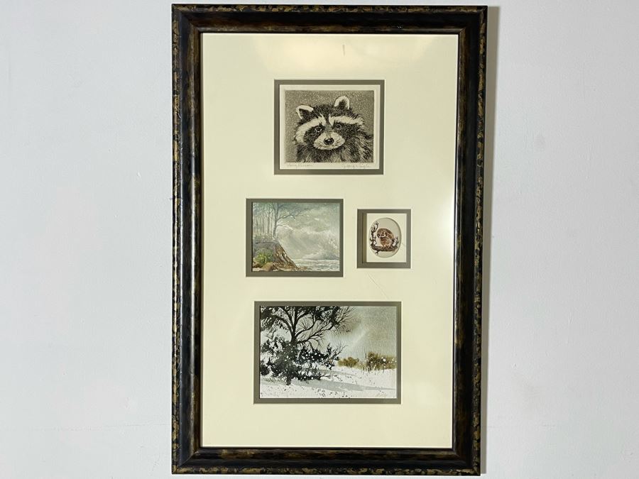 Nicely Framed Collection Of Various Nature Artwork Including Two Original Watercolor Paintings 16W X 24H [Photo 2]