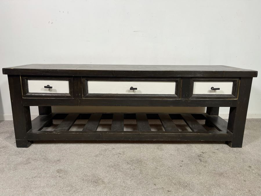 Low Profile Wooden Credenza Cabinet TV Stand 60W X 18D X 20H [Photo 3]