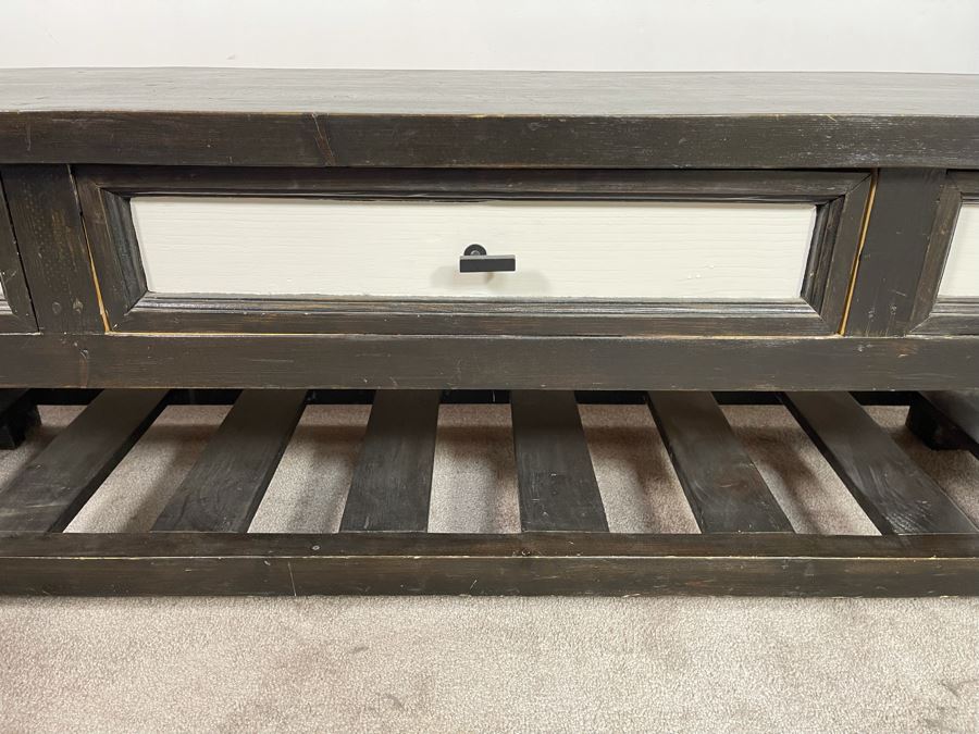 Low Profile Wooden Credenza Cabinet TV Stand 60W X 18D X 20H [Photo 5]