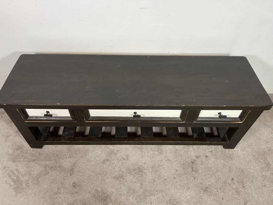 Low Profile Wooden Credenza Cabinet TV Stand 60W X 18D X 20H [Photo 4]