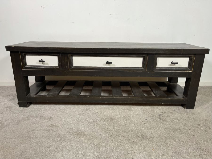 Low Profile Wooden Credenza Cabinet TV Stand 60W X 18D X 20H [Photo 2]