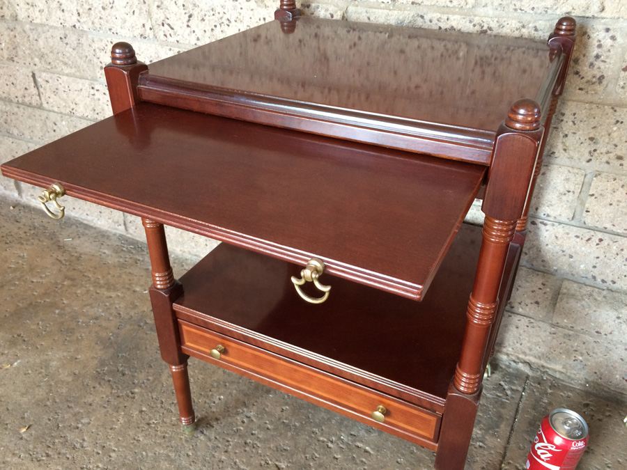 Wooden Side Tables on Metal Casters [Photo 4]