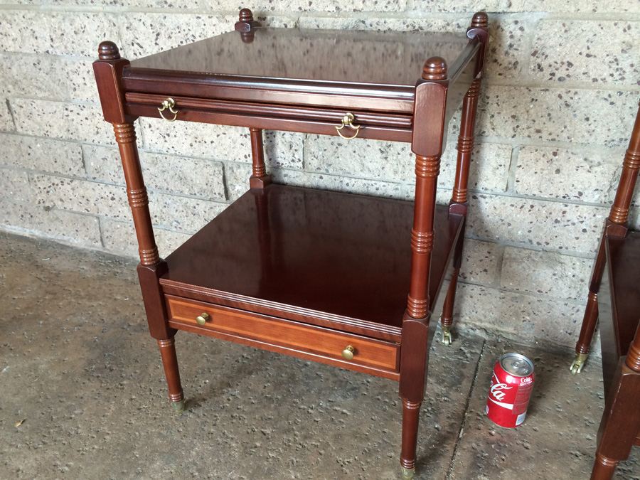 Wooden Side Tables on Metal Casters [Photo 3]