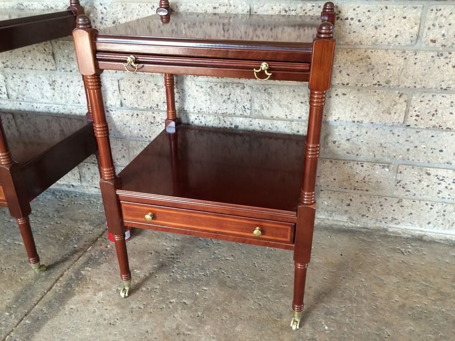 Wooden Side Tables on Metal Casters [Photo 2]