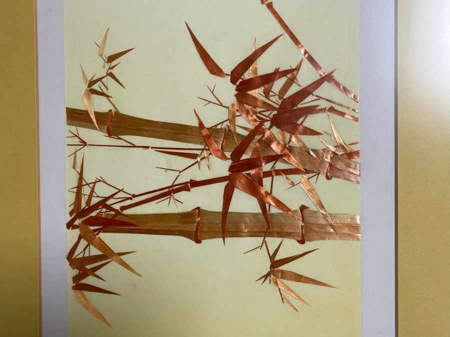 Original Signed Bamboo Collage Framed Artwork 7 X 17 [Photo 2]