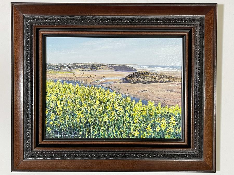 Original Signed Leslie H. Van Nimwegen Framed Painting Titled 'Russian River Outlet' 16 X 12 Retailed $1080 [Photo 2]