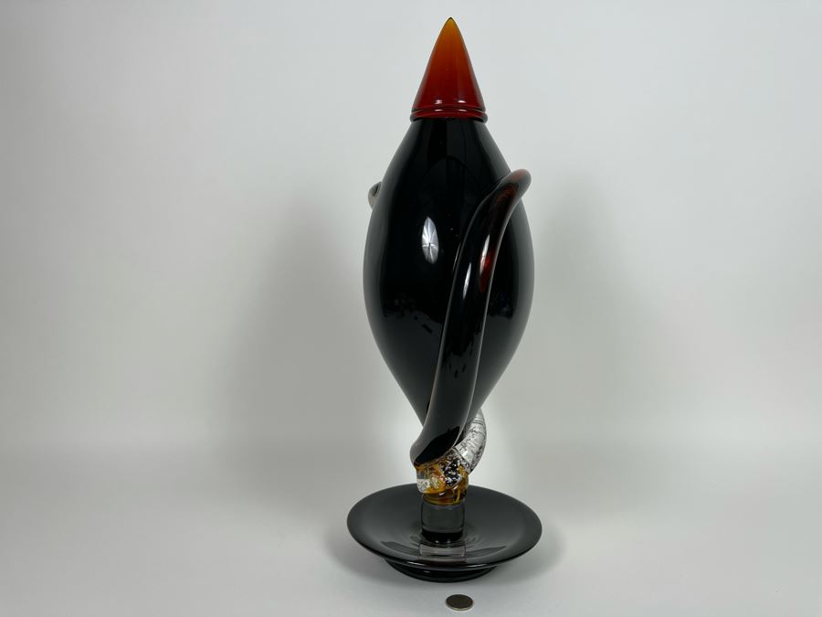 Large Signed Murano Glass Sculpture - See Second Photo For Slight Nick Near Top - 10W X 19H [Photo 9]