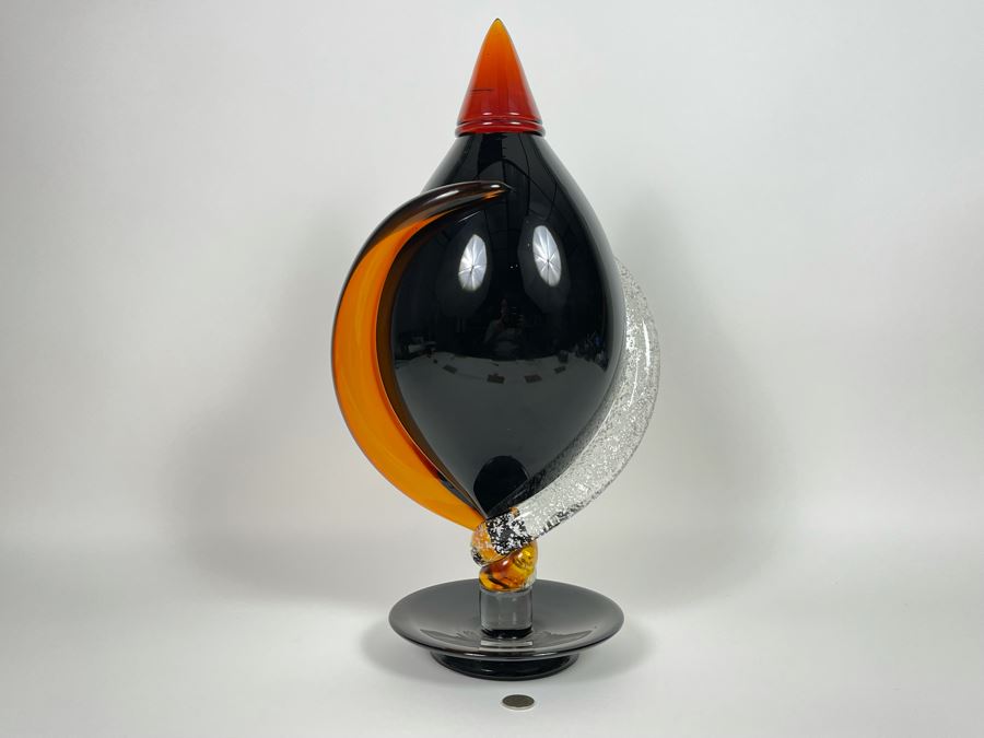 Large Signed Murano Glass Sculpture - See Second Photo For Slight Nick Near Top - 10W X 19H [Photo 5]