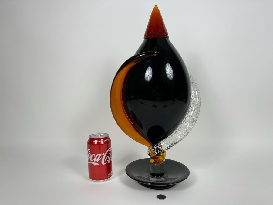 Large Signed Murano Glass Sculpture - See Second Photo For Slight Nick Near Top - 10W X 19H [Photo 3]