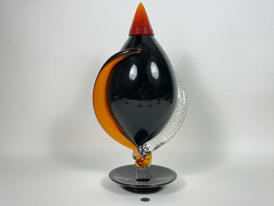 Large Signed Murano Glass Sculpture - See Second Photo For Slight Nick Near Top - 10W X 19H [Photo 6]