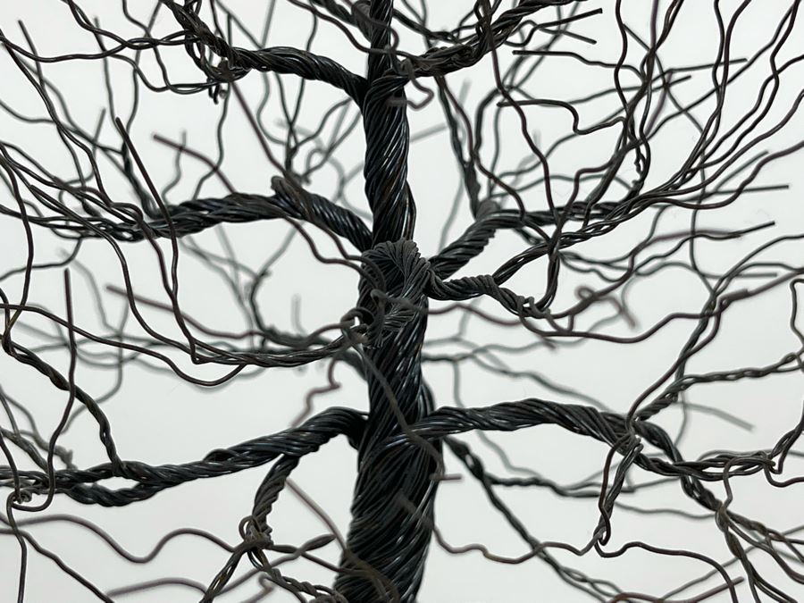 Signed Wire Tree Sculpture On Stone Base 6H Retails $100 [Photo 5]