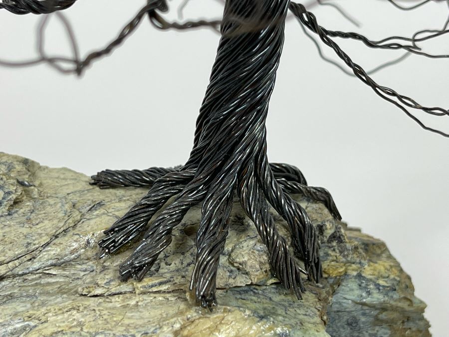 Signed Wire Tree Sculpture On Stone Base 6H Retails $100 [Photo 4]