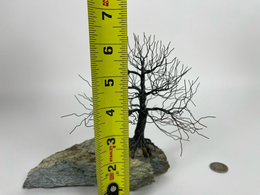 Signed Wire Tree Sculpture On Stone Base 6H Retails $100 [Photo 9]