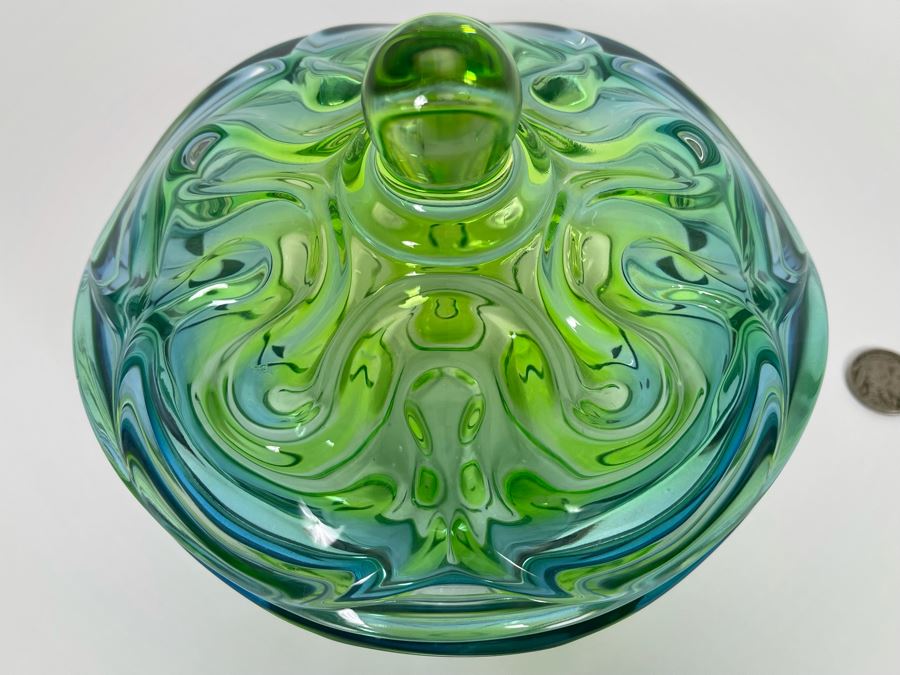 Marine Colored Glass Candy Dish 6.5W X 5.5H [Photo 7]
