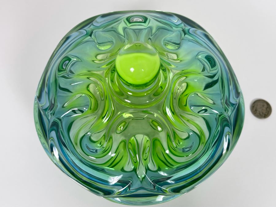 Marine Colored Glass Candy Dish 6.5W X 5.5H [Photo 6]