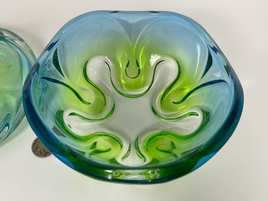 Marine Colored Glass Candy Dish 6.5W X 5.5H [Photo 10]