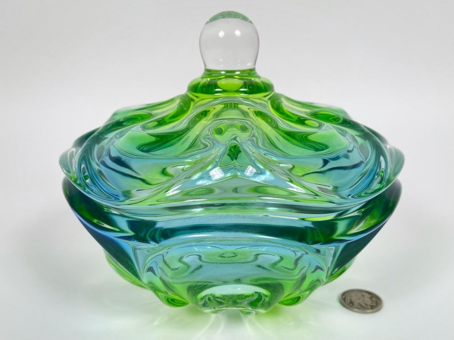 Marine Colored Glass Candy Dish 6.5W X 5.5H [Photo 2]