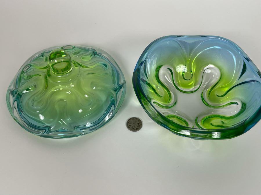 Marine Colored Glass Candy Dish 6.5W X 5.5H [Photo 9]