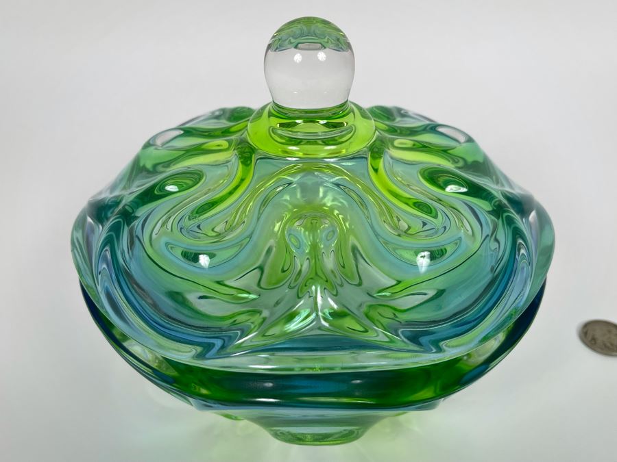 Marine Colored Glass Candy Dish 6.5W X 5.5H [Photo 8]