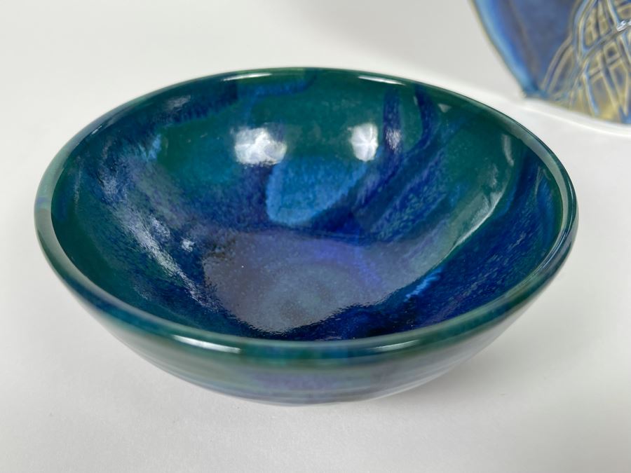 Venice Clay Gary Steinborn Cat Vase 5H, Floral Vase 7H And Pottery Bowl 2H [Photo 9]