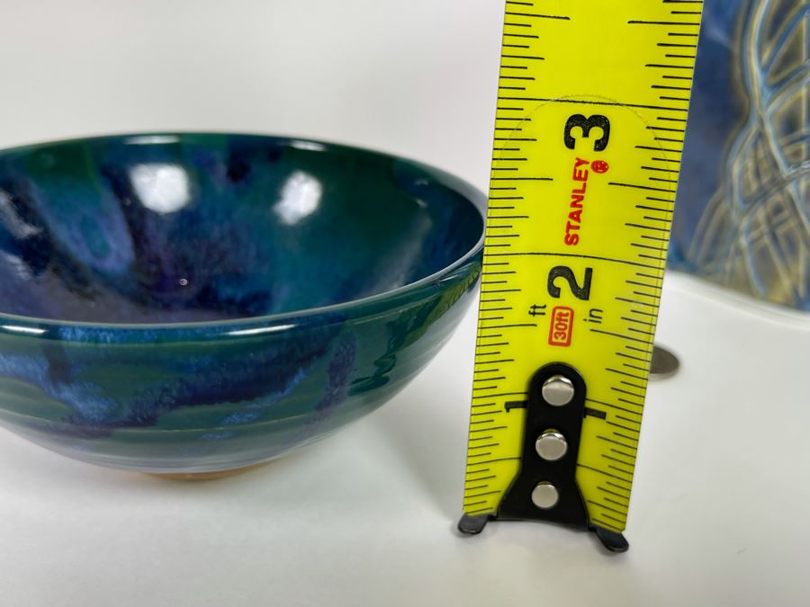 Venice Clay Gary Steinborn Cat Vase 5H, Floral Vase 7H And Pottery Bowl 2H [Photo 14]