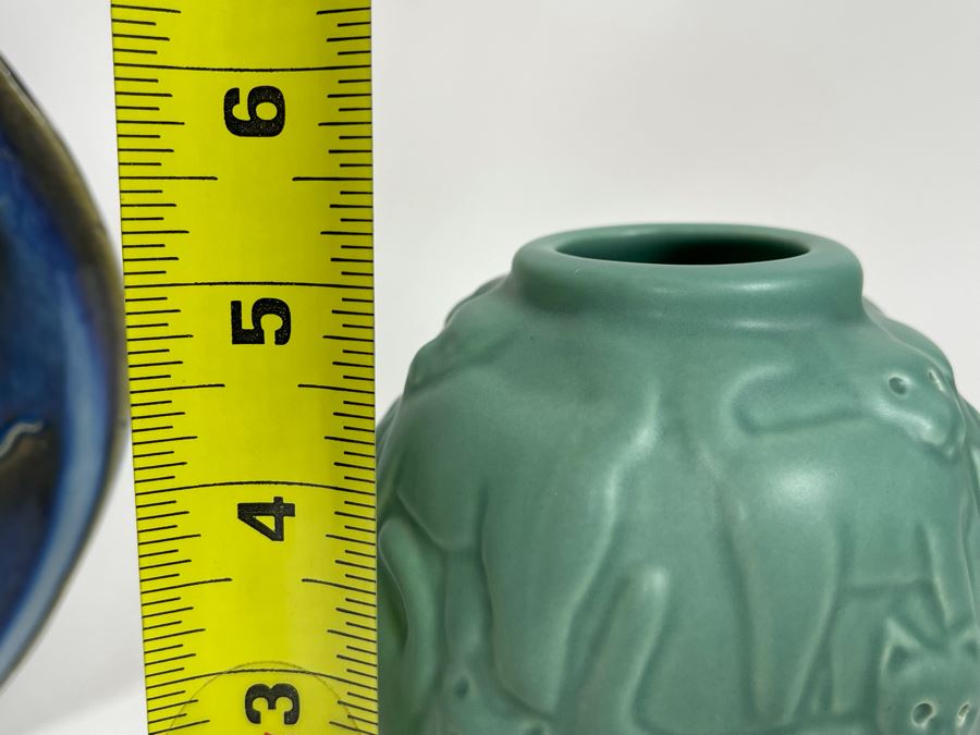 Venice Clay Gary Steinborn Cat Vase 5H, Floral Vase 7H And Pottery Bowl 2H [Photo 13]