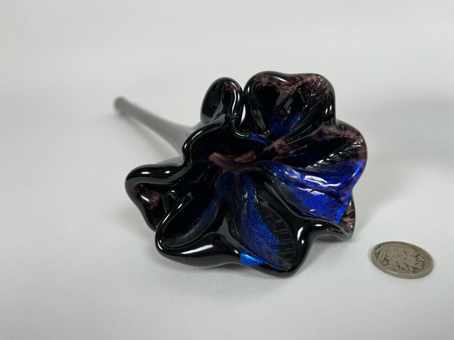 Carnival Glass Compote 5H And Glass Flower 13H [Photo 5]