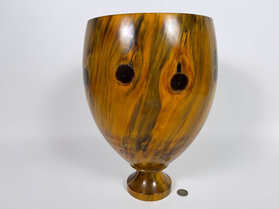 Signed Al 'Alapaki' Rabold Norfolk Pine Turned Wooden Sculpture From Maui 9W X 13H Retailed $850 (His Works Sells In The Thousands) [Photo 3]