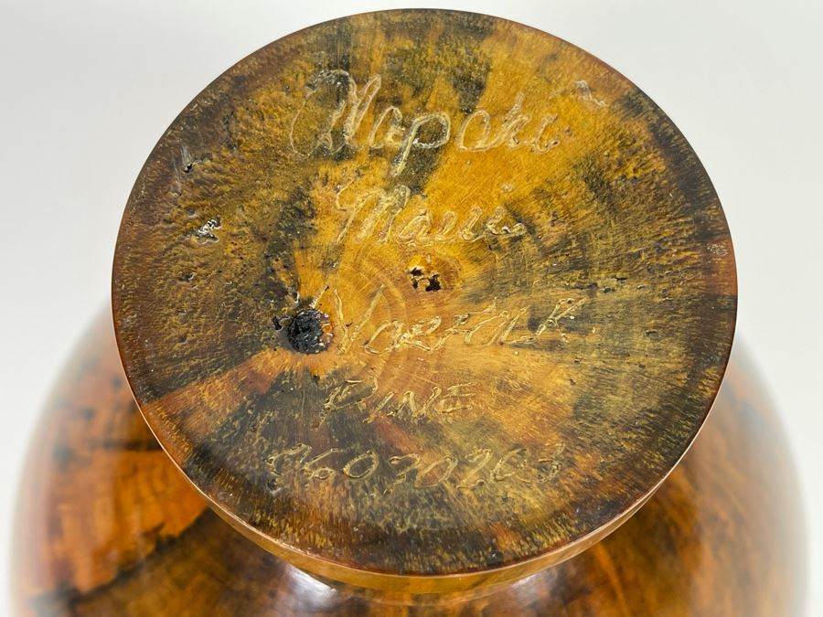 Signed Al 'Alapaki' Rabold Norfolk Pine Turned Wooden Sculpture From Maui 9W X 13H Retailed $850 (His Works Sells In The Thousands) [Photo 10]