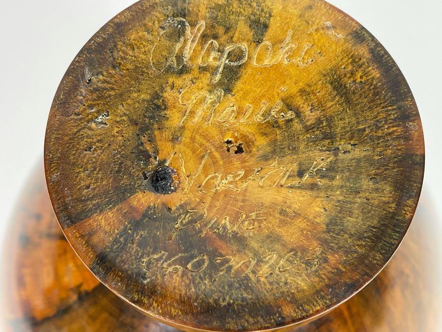 Signed Al 'Alapaki' Rabold Norfolk Pine Turned Wooden Sculpture From Maui 9W X 13H Retailed $850 (His Works Sells In The Thousands) [Photo 9]