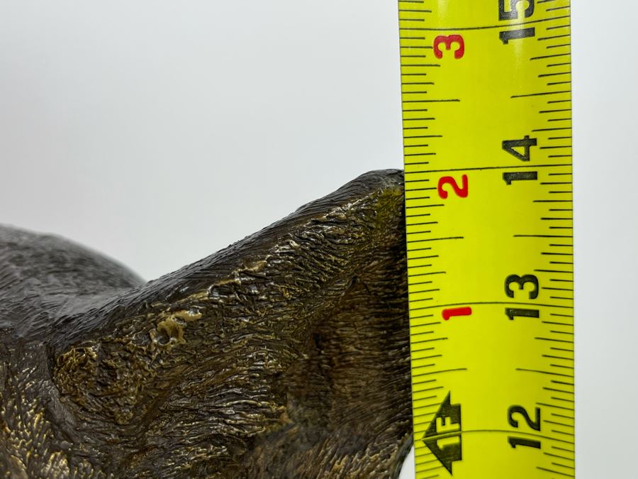 Impressive Metal Mountain Lion Cougar Sculpture On Marble Base (No Signatures Found) 10W X 7D X 14H [Photo 14]