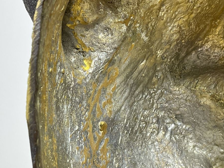 Impressive Metal Mountain Lion Cougar Sculpture On Marble Base (No Signatures Found) 10W X 7D X 14H [Photo 11]