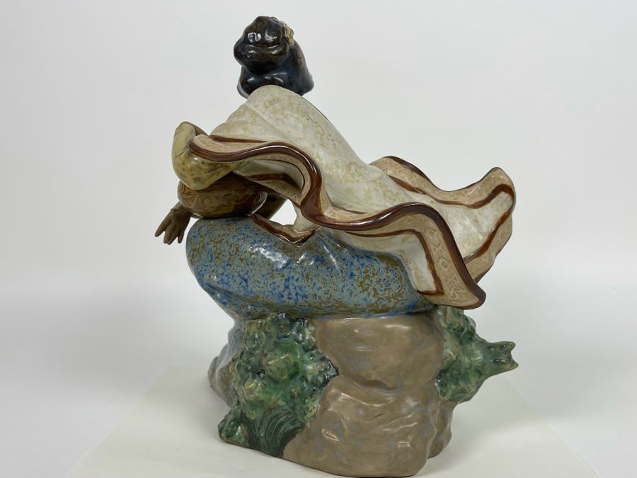 Large Lladro Figurine Andean Country Girl Gres Finish Retired #2175 10W X 10.5H [Photo 11]