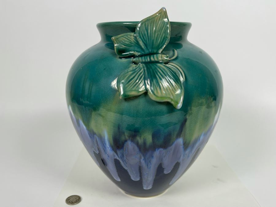 Vase With Butterfly 8.5W X 10H [Photo 1]