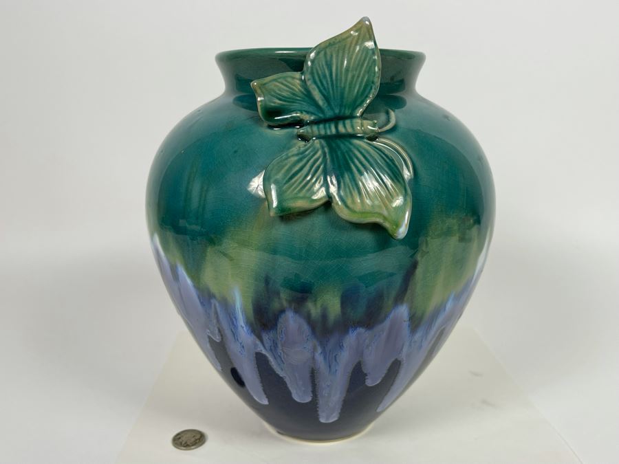 Vase With Butterfly 8.5W X 10H [Photo 2]