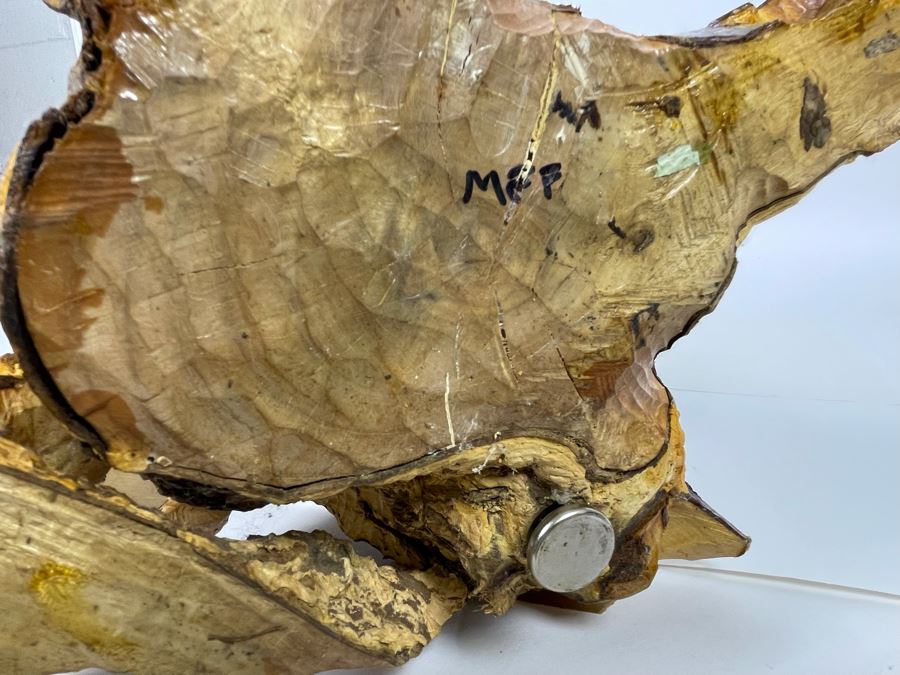 Hand Carved Tree Trunk Buddha Sculpture Signed 27'H [Photo 30]