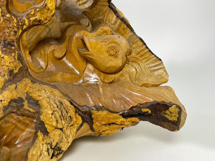 Hand Carved Tree Trunk Buddha Sculpture Signed 27'H [Photo 22]