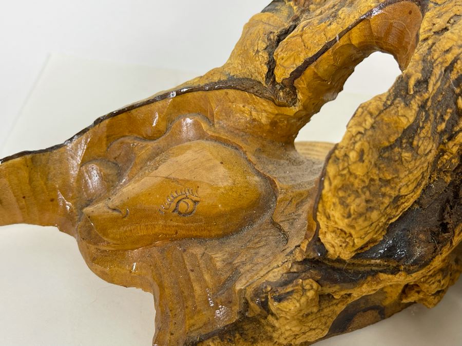 Hand Carved Tree Trunk Buddha Sculpture Signed 27'H [Photo 20]