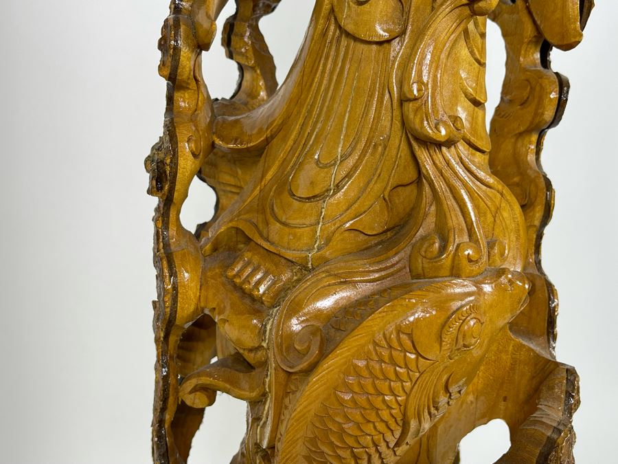 Hand Carved Tree Trunk Buddha Sculpture Signed 27'H [Photo 21]