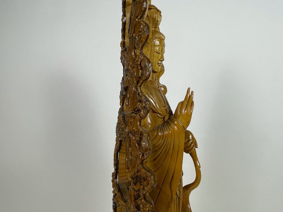 Hand Carved Tree Trunk Buddha Sculpture Signed 27'H [Photo 29]