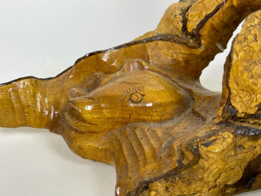 Hand Carved Tree Trunk Buddha Sculpture Signed 27'H [Photo 19]