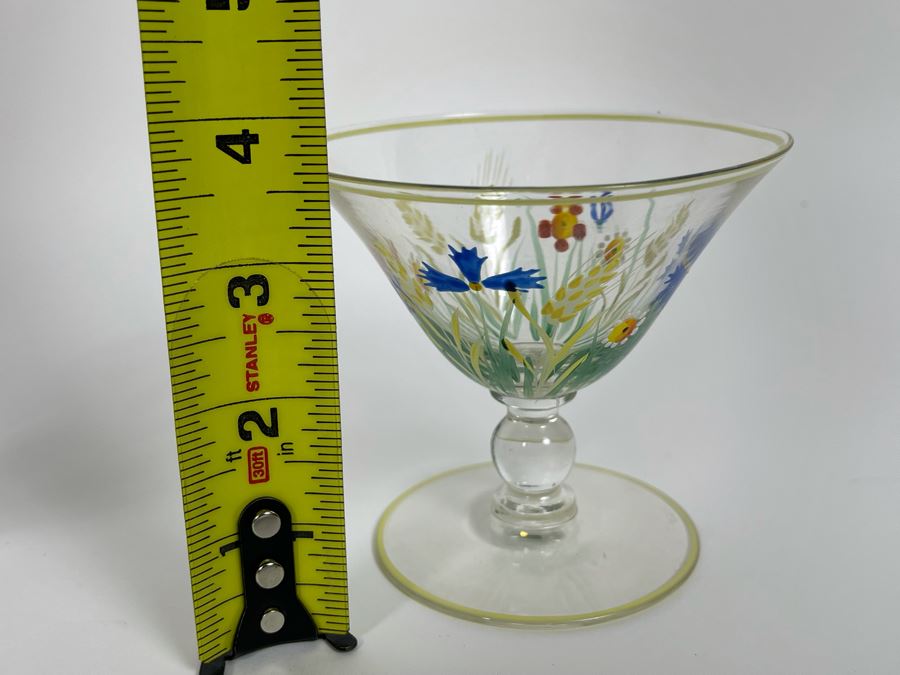 Set Of Five Hand Painted Cocktail Barware Glasses 3.5H [Photo 8]