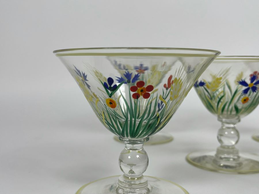 Set Of Five Hand Painted Cocktail Barware Glasses 3.5H [Photo 4]