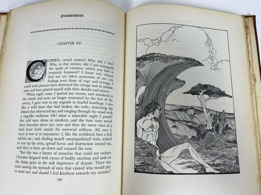 Vintage 1932 Frankenstein Or The Modern Prometheus Hardcover Book With Illustrations By Nino Carbe Deluxe Editions [Photo 24]