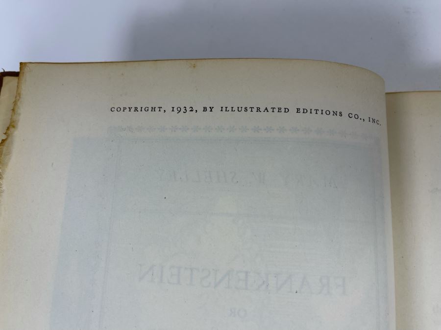 Vintage 1932 Frankenstein Or The Modern Prometheus Hardcover Book With Illustrations By Nino Carbe Deluxe Editions [Photo 11]