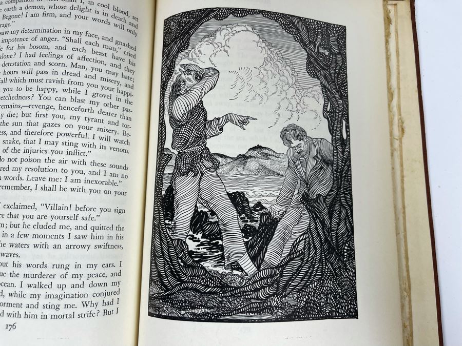 Vintage 1932 Frankenstein Or The Modern Prometheus Hardcover Book With Illustrations By Nino Carbe Deluxe Editions [Photo 26]