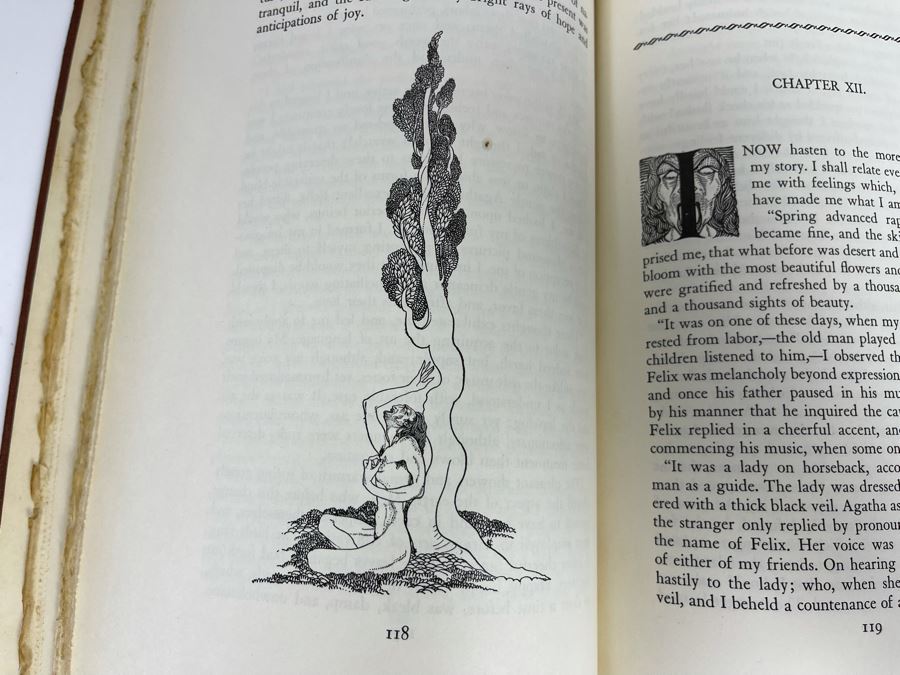 Vintage 1932 Frankenstein Or The Modern Prometheus Hardcover Book With Illustrations By Nino Carbe Deluxe Editions [Photo 22]