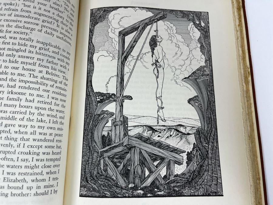 Vintage 1932 Frankenstein Or The Modern Prometheus Hardcover Book With Illustrations By Nino Carbe Deluxe Editions [Photo 19]