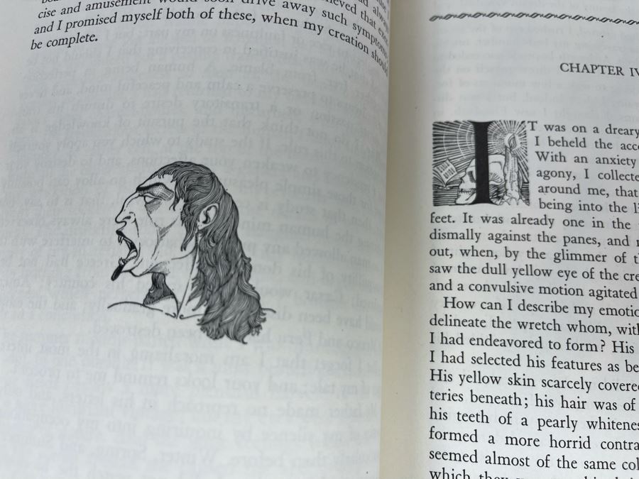 Vintage 1932 Frankenstein Or The Modern Prometheus Hardcover Book With Illustrations By Nino Carbe Deluxe Editions [Photo 14]