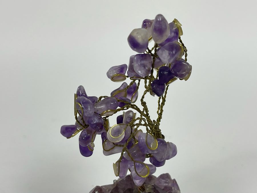 Amethyst Geode Wire Tree Sculpture 4.5H [Photo 5]